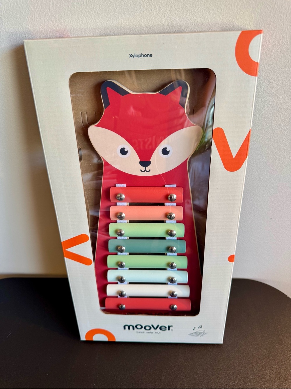 NWT Moover Danish Wooden Brand Red Fox Xylophone +12 Months Music Toy